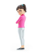 3d angry girl with arms crossed sulking