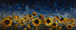 An oil painting of a Sunflower Guerrilla Garden. Generative AI