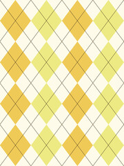 Wall Mural - Argyle tartan seamless pattern. Fabric texture background. Classic argile yellow and orange checkered vintage ornament	