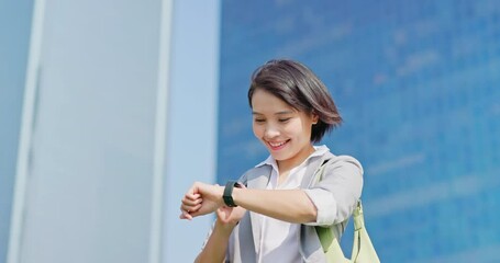 Sticker - businessfemale look on smart watch