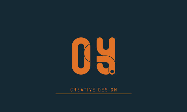 Alphabet letters Modern Creative logo OY , YO