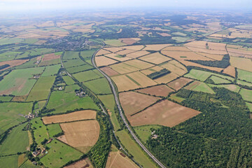 Poster - Aerial view of the fields of Wiltshire, England	