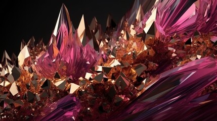 Poster - A very colorful wall with many pieces of glass. Generative ai