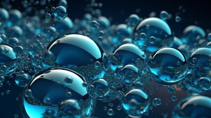 Poster - Colorful bubbles floating in the air. Generative ai