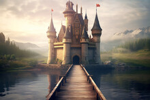 A Magical Fairy Tale Castle With Turrets And Towers