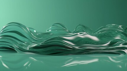 Poster - A green water wave background. Generative ai