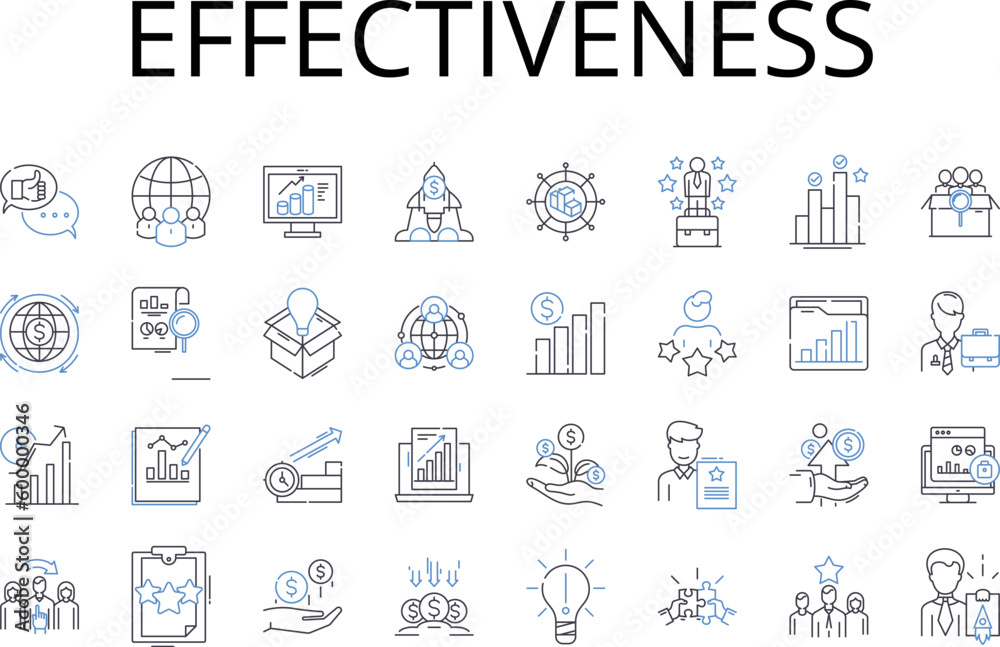Effectiveness line icons collection. Efficiency, Productivity ...