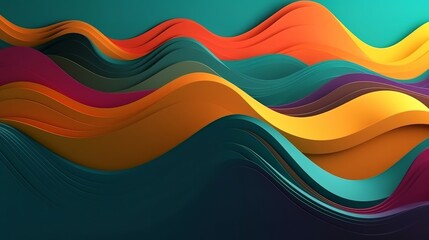 Aufkleber - A vibrant abstract background with flowing waves and colorful shapes. Generative ai