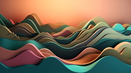 Poster - Abstract background with flowing waves and vibrant colors. Generative ai