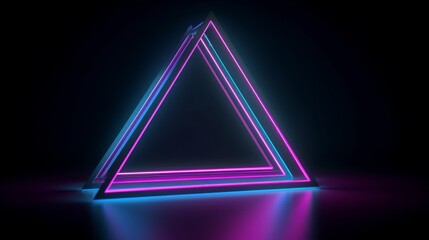 Aufkleber - A neon-lit triangle-shaped object. Generative ai