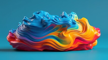 Poster - A vibrant and colorful object against a vivid blue background. Generative ai