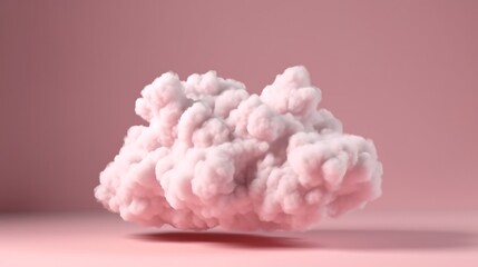 Aufkleber - Pink clouds floating on a pink surface, creating a dreamy and surreal atmosphere. Generative ai