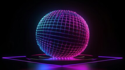 Aufkleber - A luminous orb glowing in darkness. Generative ai