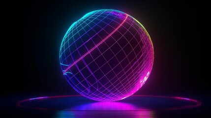 A luminous orb on a dark backdrop. Generative ai