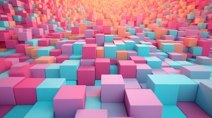 Aufkleber - Colorful Cubes Abstract Background. Generative ai