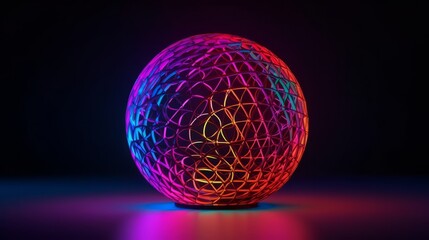 Aufkleber - A glowing sphere on a dark background. Generative ai