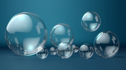 Poster - Floating bubbles in the sky, with vibrant colors and mesmerizing patterns. Generative ai