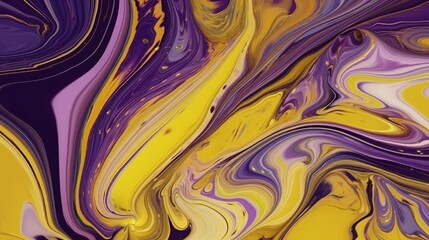 Poster - A vibrant yellow and purple abstract background. Generative ai