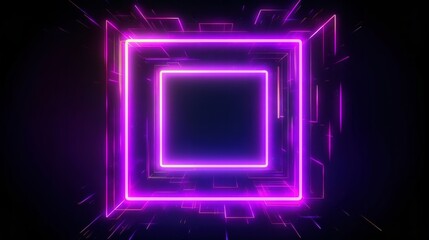 Aufkleber - A purple square on black background. Generative ai