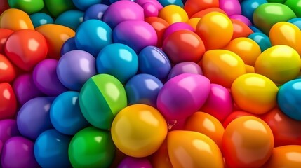 Aufkleber - A vibrant cluster of helium-filled balloons soaring in the sky. Generative ai