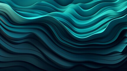 Aufkleber - A blue abstract background with flowing waves. Generative ai