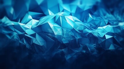 Aufkleber - A blue abstract background made up of small triangles. Generative ai
