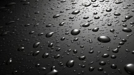 Aufkleber - Water droplets on a dark surface. Generative ai