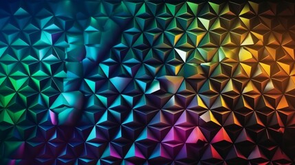 Poster - A vibrant and dynamic multicolored background with various geometric shapes. Generative ai