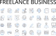 © michael broon - Freelance business line icons collection. Solo entrepreneurship, Independent contracting, Self-directed venture, Sole proprietorship, Independent enterprise, One-person operation, Self-employment