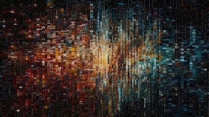 Poster - An abstract painting with vibrant and varied colors. Generative ai