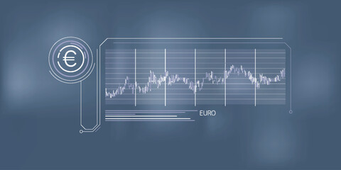 Wall Mural - Simple infographics about the stability of the euro price.