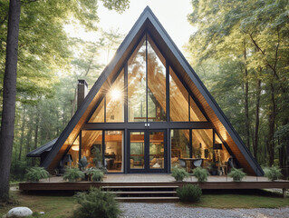 A Beautiful Home with an A-Frame Architecture Design | Generative AI