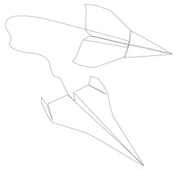 Fototapete - One continuous line of Paper Airplanes. Thin Line Illustration vector concept. Contour Drawing Creative ideas.