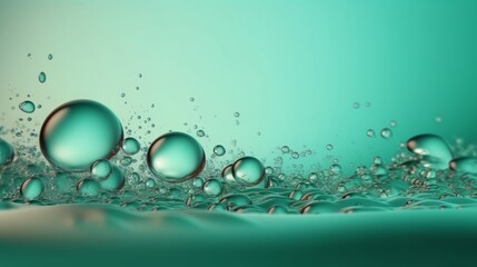 Poster - Bubbles in water. Generative ai