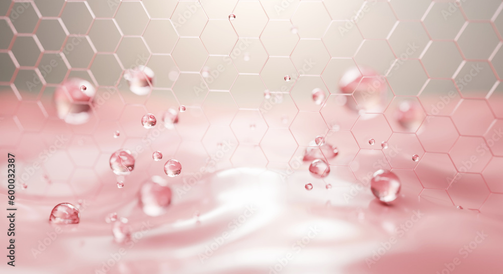 3D Collagen Skin Serum and Vitamin illustration isolated on soft color ...