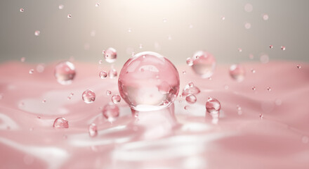 skin cell. serum molecules through the skin layer and reduce up saggy skin of the skin cell. 3d rend