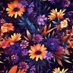 Sticker - flowers background