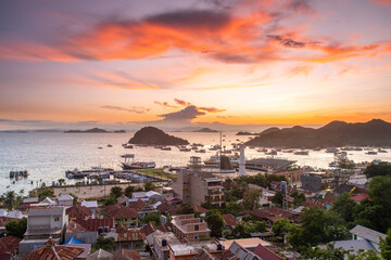 Wall Mural - panoramic view of labuan bajo harbour