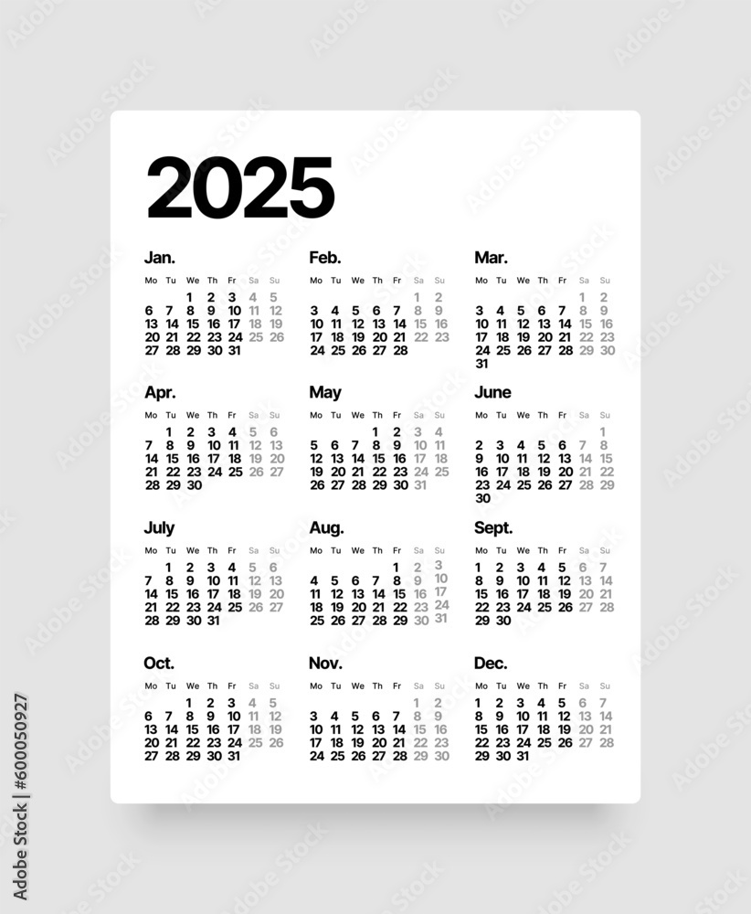 vector-de-stock-annual-calendar-template-for-2025-year-week-starts-on