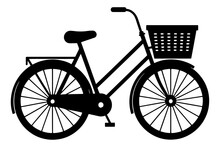Bicycle With Basket Vector Illustration