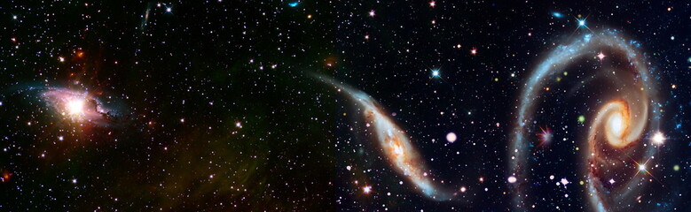 Wall Mural - planets, stars and galaxies in outer space showing the beauty of space exploration. elements furnish