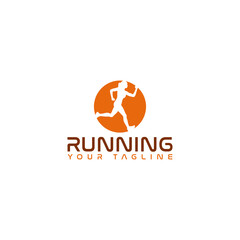 Sticker - Running logo, jogging and marathon logo template design isolated on white background