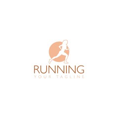 Sticker - Running logo, jogging and marathon logo template design isolated on white background