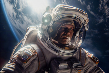Wall Mural - an astronaut in outer space. created with generative ai technology.