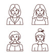 © Елена Шукайлова - Female avatars vector icons, great for apps, for design, hand draw, isolated, on white background