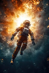 Canvas Print - astroniy exploring in deep space made with generative ai