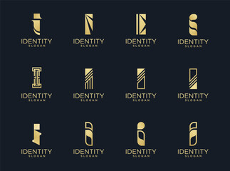 Wall Mural - Letter I logo design for various types of businesses and company. Luxury and elegant Letter I vector