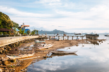 Wall Mural - panoramic view of labuan bajo port, indonesia