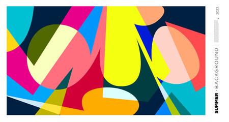 Leinwandbilder - Vector abstract colorful dynamic geometric pattern background illustration for summer 2023
