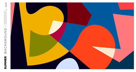 Leinwandbilder - Vector abstract colorful dynamic geometric pattern background illustration for summer 2023